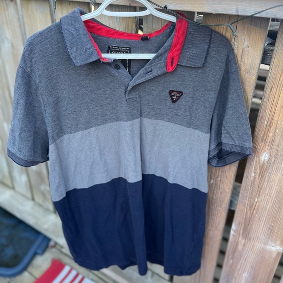 Men’s colour block Guess Polo shirt size XL - Picture 3 of 6